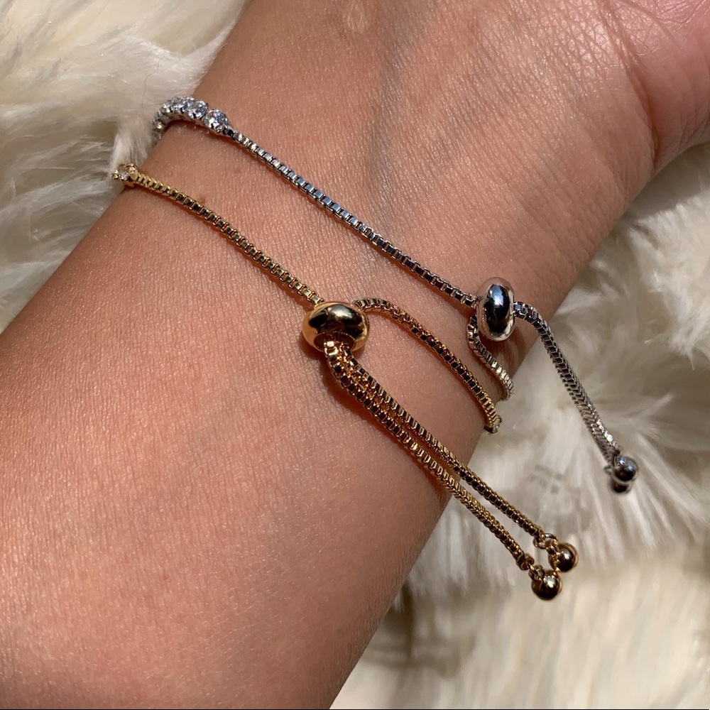 Crystal heart bracelet gold silver - Picture 3 of 7